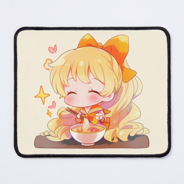 Item preview, Manga orange ribbon bow girl eating ramen designed and sold by letsvg.