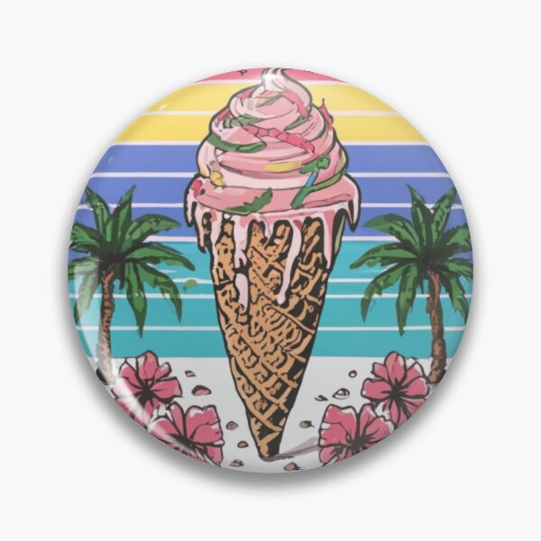 Item preview, Retro Colorful ice Cream Among Palm Trees And Flowers designed and sold by M R Design.