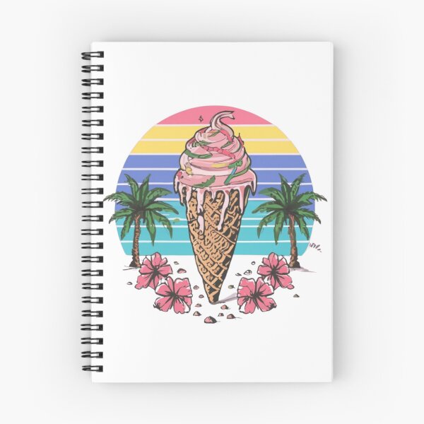 Item preview, Retro Colorful ice Cream Among Palm Trees And Flowers designed and sold by M R Design.