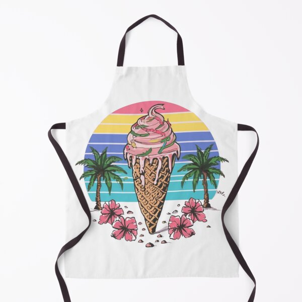 Item preview, Retro Colorful ice Cream Among Palm Trees And Flowers designed and sold by M R Design.