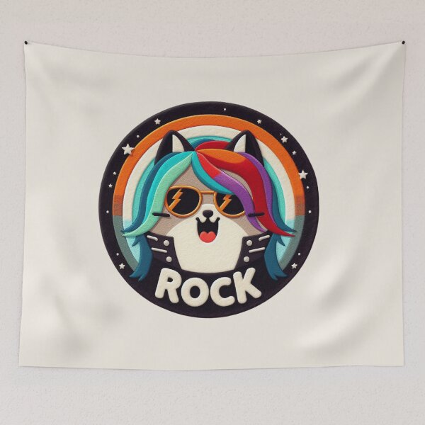 Item preview, Kawaii Rockstar Dog: Felt Illustration designed and sold by GALUMARKET.