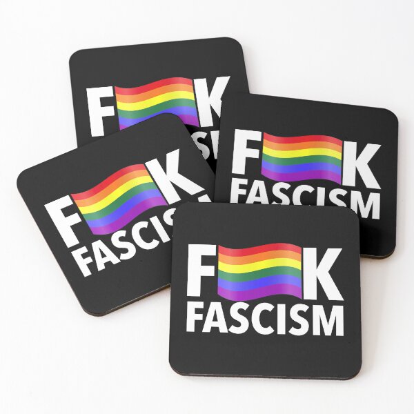 Item preview, F Fascism - Censored with Gay Pride Flag (curved) designed and sold by Thelittlelord.