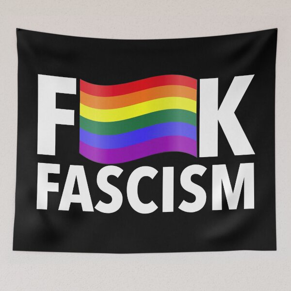 Item preview, F Fascism - Censored with Gay Pride Flag (curved) designed and sold by Thelittlelord.