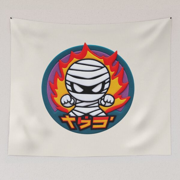 Item preview, Japanese Mummy in Action: Fire Illustration designed and sold by GALUMARKET.