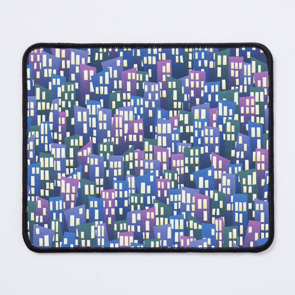 Item preview, Cityscape in Pre Dawn Blue Green and Purple designed and sold by Squilla Design Studio.