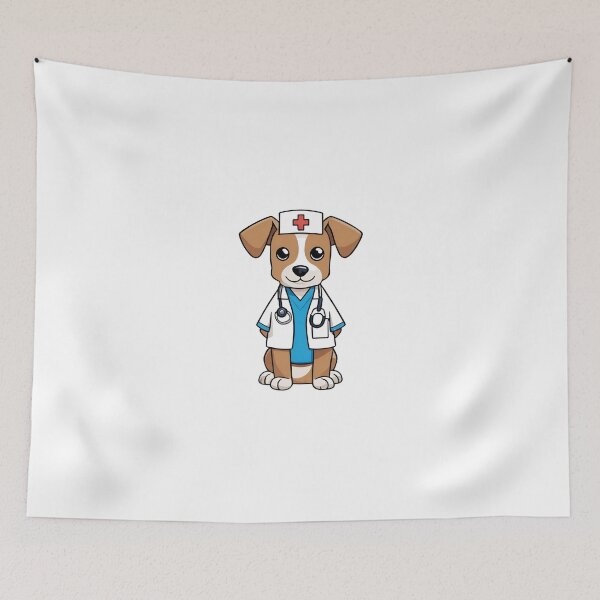 Item preview, Nurse Dog Wearing Medical Doctor Scrubs designed and sold by Majestic Paws.