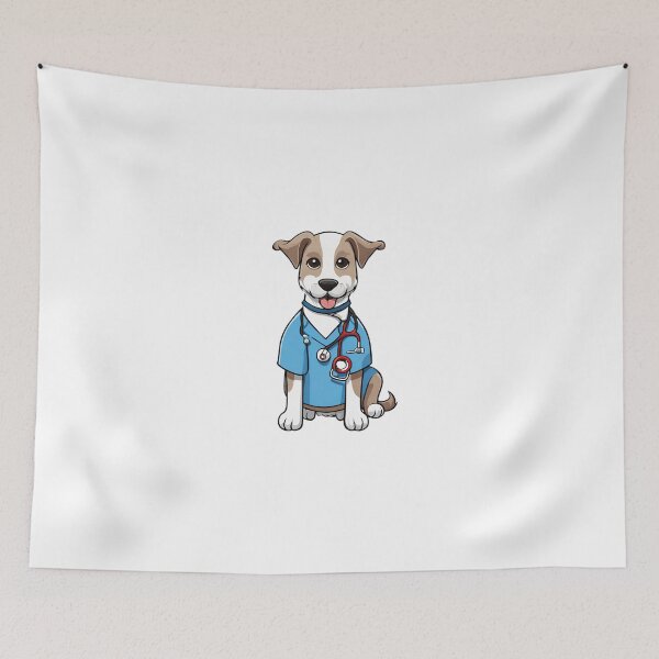 Item preview, Nurse Dog Wearing Medical Doctor Scrubs designed and sold by Majestic Paws.