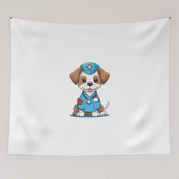 Item preview, Nurse Dog Wearing Medical Doctor Scrubs designed and sold by Majestic Paws.