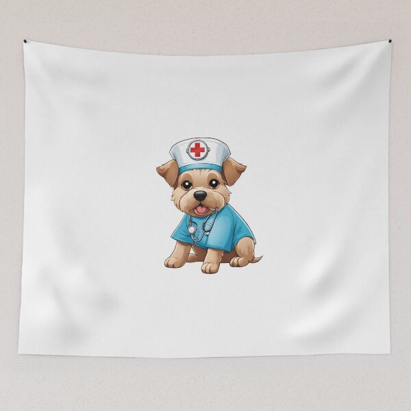 Item preview, Nurse Dog Wearing Medical Doctor Scrubs designed and sold by Majestic Paws.