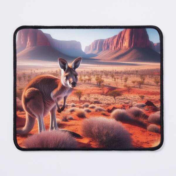Item preview, Arid Majesty - The Regal Presence of a Kangaroo in the Desert Landscape designed and sold by ProgressMagnet.