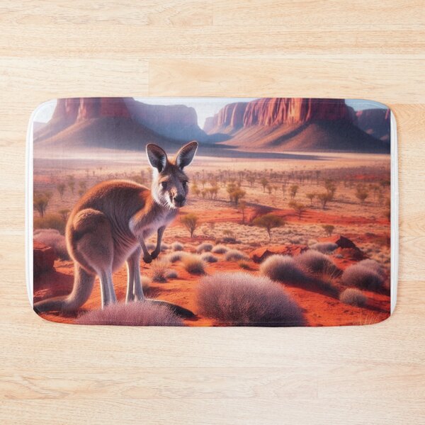 Item preview, Arid Majesty - The Regal Presence of a Kangaroo in the Desert Landscape designed and sold by ProgressMagnet.