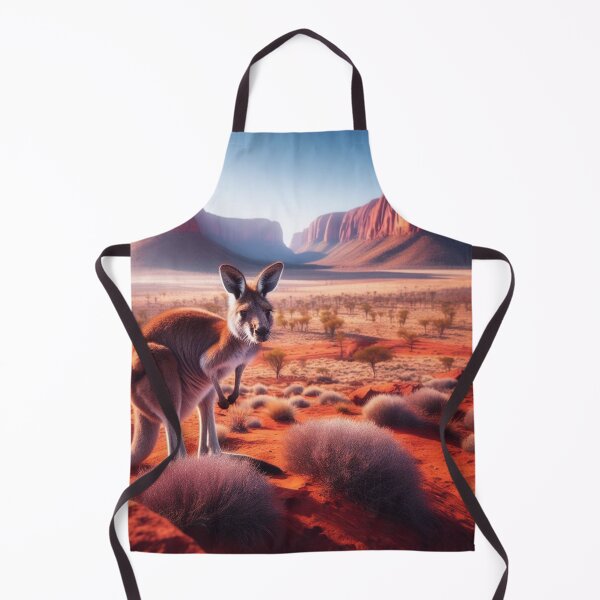 Item preview, Arid Majesty - The Regal Presence of a Kangaroo in the Desert Landscape designed and sold by ProgressMagnet.