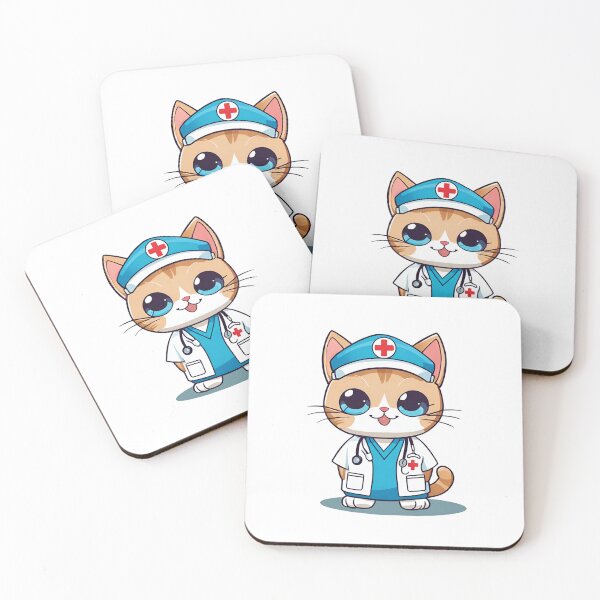 Item preview, Nurse Cat Wearing Medical Doctor Scrubs designed and sold by Majestic Paws.