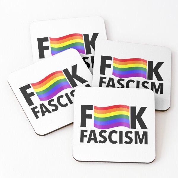 Item preview, F Fascism - Censored with Gay Pride Flag (curved) designed and sold by Thelittlelord.