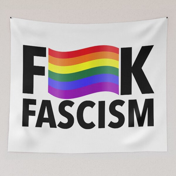 Item preview, F Fascism - Censored with Gay Pride Flag (curved) designed and sold by Thelittlelord.