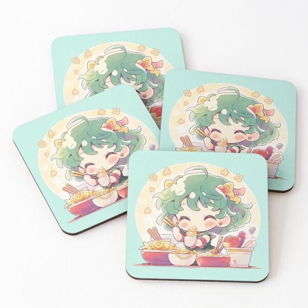 Item preview, Manga green hair girl eating ramen designed and sold by letsvg.