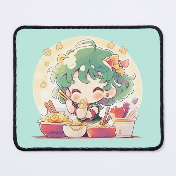 Item preview, Manga green hair girl eating ramen designed and sold by letsvg.