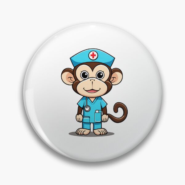 Item preview, Nurse Monkey Wearing Medical Doctor Scrubs designed and sold by Majestic Paws.