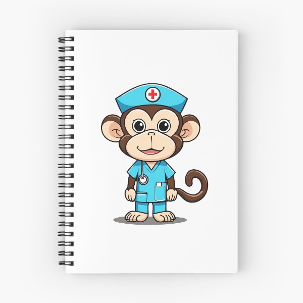 Item preview, Nurse Monkey Wearing Medical Doctor Scrubs designed and sold by Majestic Paws.