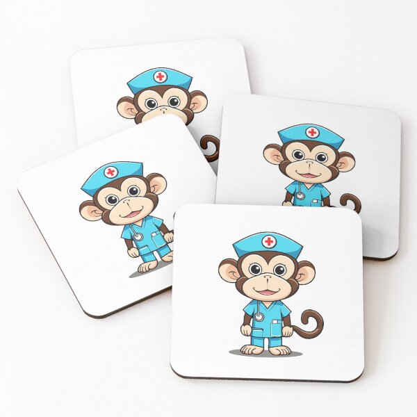 Item preview, Nurse Monkey Wearing Medical Doctor Scrubs designed and sold by Majestic Paws.