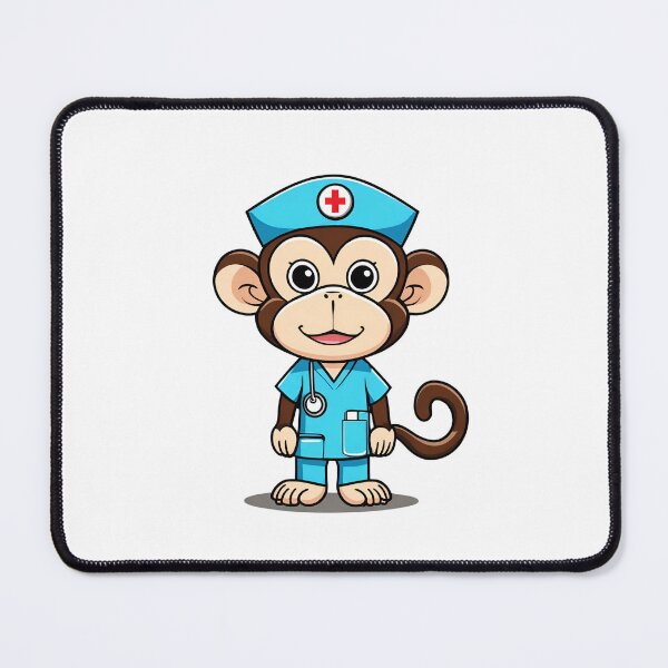 Item preview, Nurse Monkey Wearing Medical Doctor Scrubs designed and sold by Majestic Paws.