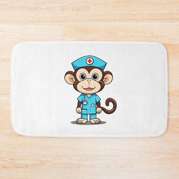 Item preview, Nurse Monkey Wearing Medical Doctor Scrubs designed and sold by Majestic Paws.