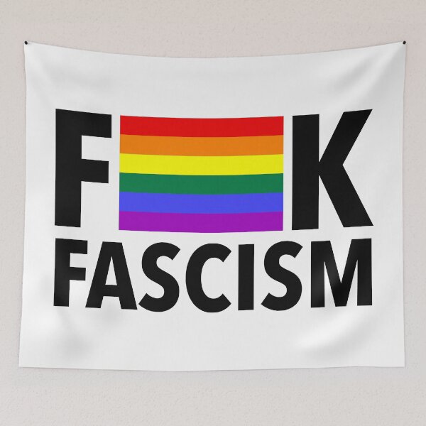 Item preview, F Fascism - Censored with Gay Pride Flag designed and sold by Thelittlelord.