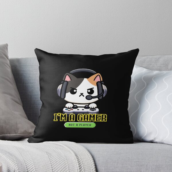 Item preview, I’m a Gamer, Not a Player | Cute Angry Cat Gamer designed and sold by Kimochi-Shop.