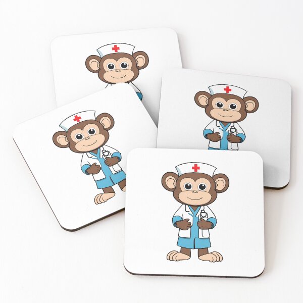 Item preview, Nurse Monkey Wearing Medical Doctor Scrubs designed and sold by Majestic Paws.