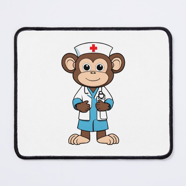 Item preview, Nurse Monkey Wearing Medical Doctor Scrubs designed and sold by Majestic Paws.