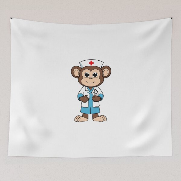 Item preview, Nurse Monkey Wearing Medical Doctor Scrubs designed and sold by Majestic Paws.
