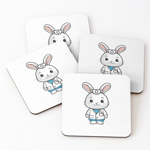 Item preview, Nurse Rabbit Wearing Medical Doctor Scrubs designed and sold by Majestic Paws.
