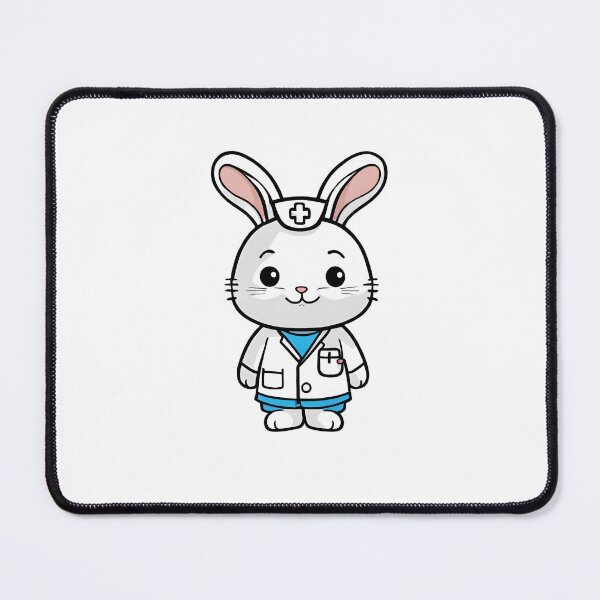 Item preview, Nurse Rabbit Wearing Medical Doctor Scrubs designed and sold by Majestic Paws.