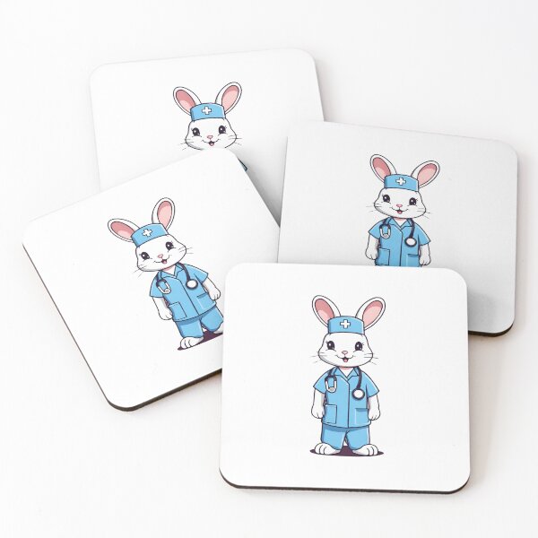 Item preview, Nurse Rabbit Wearing Medical Doctor Scrubs designed and sold by Majestic Paws.