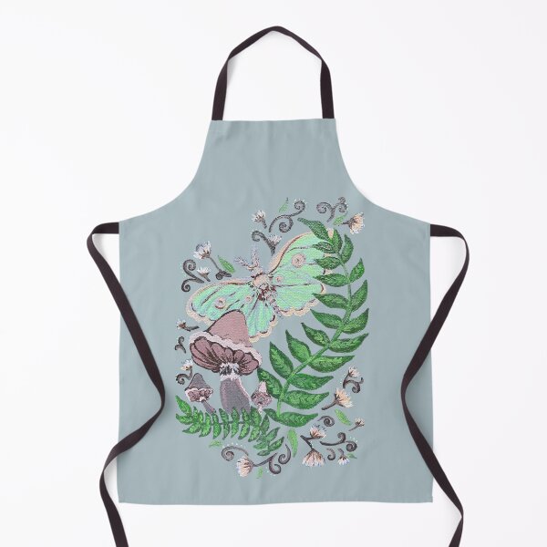 Item preview, Morning Garden Scene with Luna Moth and Mushrooms designed and sold by Bekah Grace.