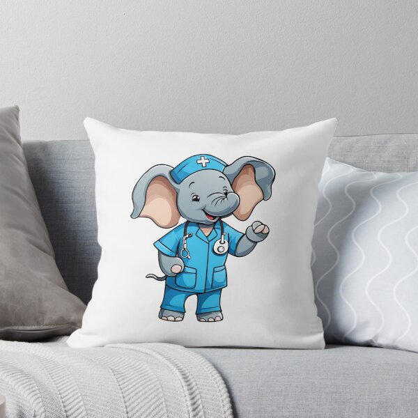 Item preview, Nurse Elephant Wearing Medical Doctor Scrubs designed and sold by Majestic Paws.