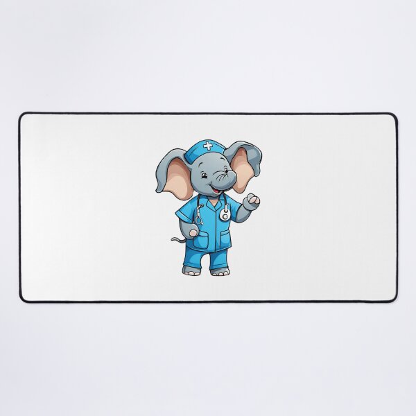 Item preview, Nurse Elephant Wearing Medical Doctor Scrubs designed and sold by Majestic Paws.