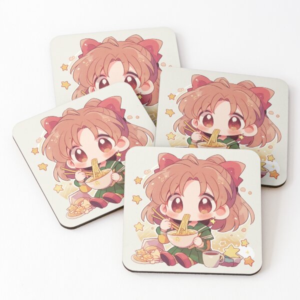 Item preview, Manga brown haired girl eating ramen designed and sold by letsvg.