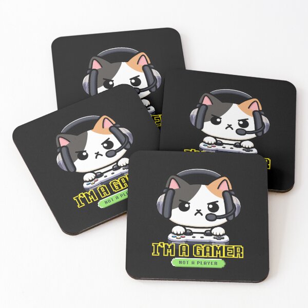 Item preview, I’m a Gamer, Not a Player | Cute Angry Cat Gamer designed and sold by Kimochi-Shop.