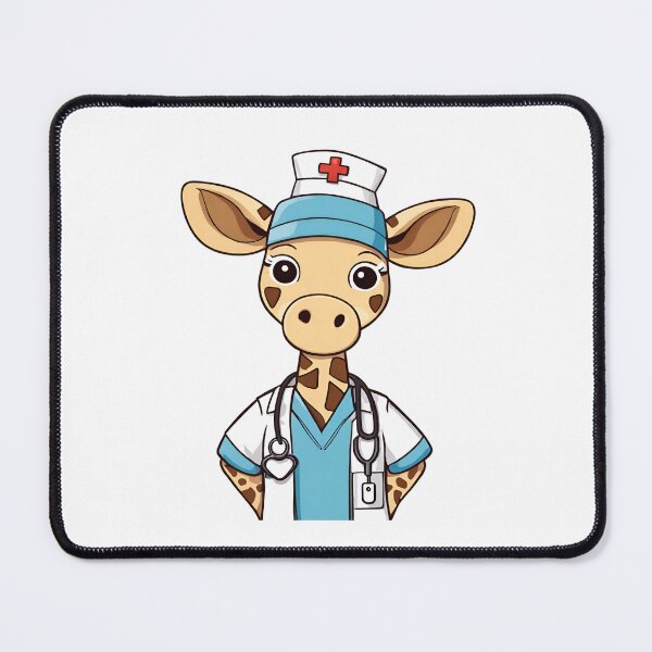 Item preview, Nurse Giraffe Wearing Medical Doctor Scrubs designed and sold by Majestic Paws.