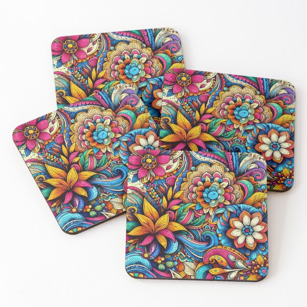 Item preview, Colorful Psychedelic Floral Design designed and sold by HippieFarms11.
