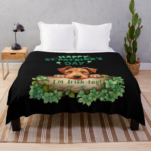 Item preview, St. Patrick's Day Irish Terrier Dog Design designed and sold by LovelyHappyGift.