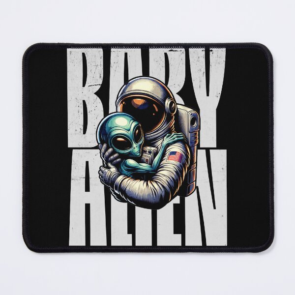 Item preview, Astronaut with Baby Alien, Celestial Nomads, Astronaut Holding Lost Baby Alien designed and sold by DAMOTAmagazine.