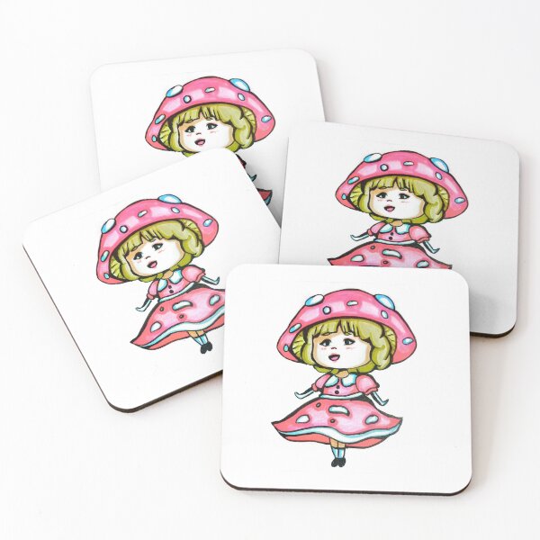 Item preview, Little Girl in Pink Fungus Dress designed and sold by Mimi612art.