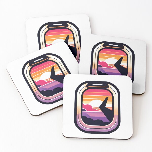 Item preview, Airplane Window at Sunset Sticker designed and sold by scons1234.