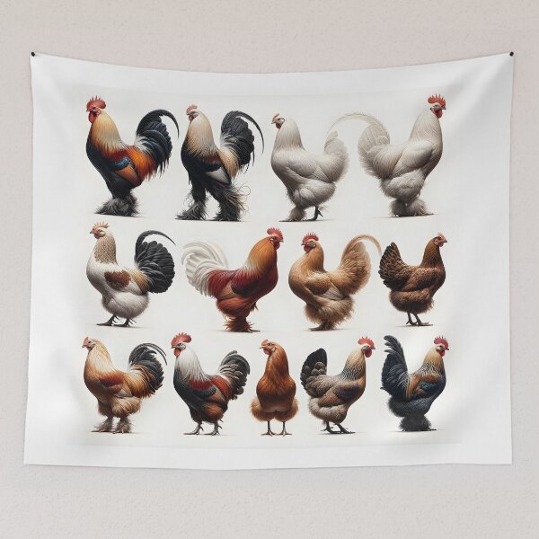 Item preview, Hens, chickens, rustic designed and sold by Art-Babble.