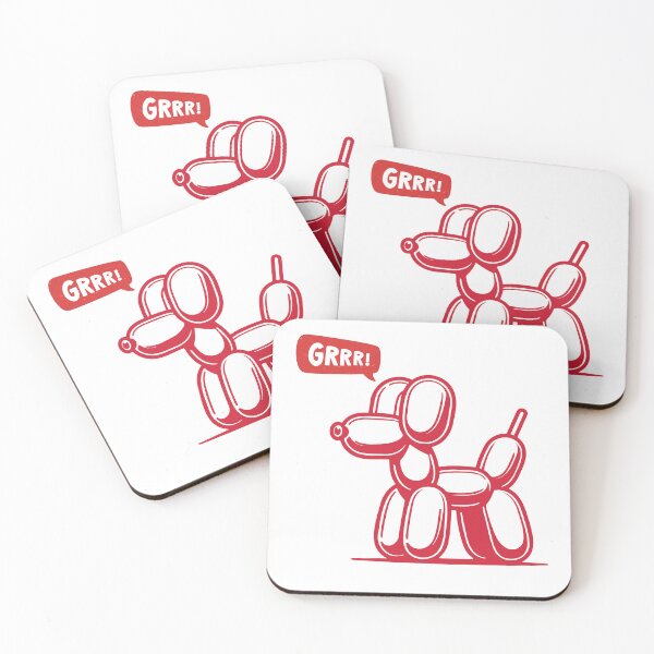 Item preview, Red Ink Party Balloon Dog - GRRR! designed and sold by PixelBadBunny.