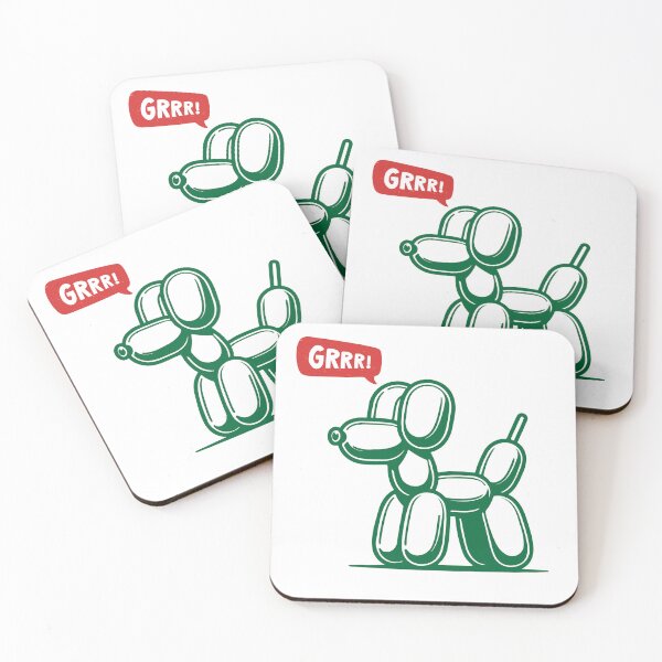 Item preview, Green Ink Party Balloon Dog - GRRR! designed and sold by PixelBadBunny.