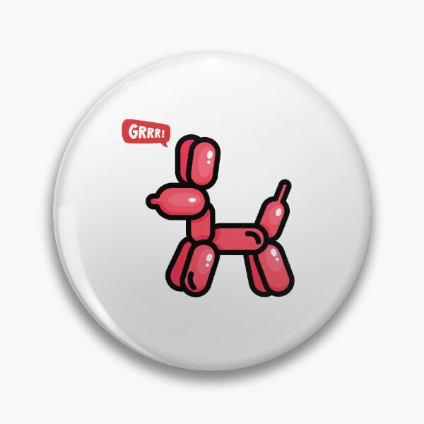 Item preview, Red Black Outline Party Balloon Dog - GRRR! designed and sold by PixelBadBunny.