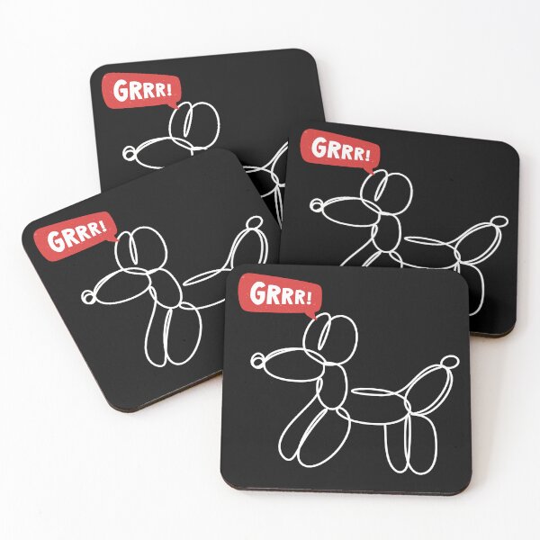 Item preview, White Ink Party Balloon Dog - GRRR! designed and sold by PixelBadBunny.